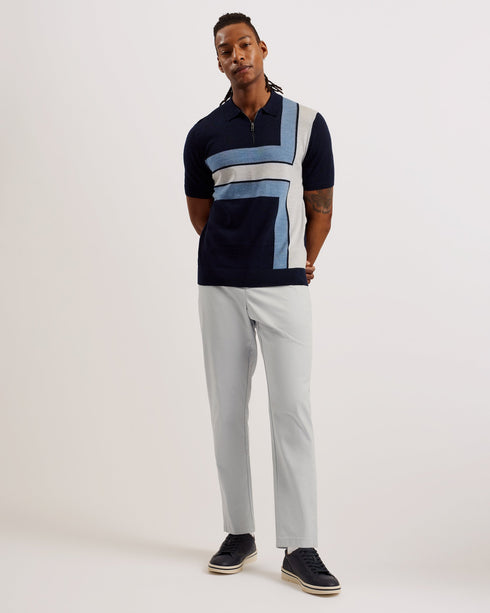 HAYBRN-Trousers-Regular Fit Textured Chino Tr- Ted Baker Romania